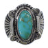 Genuine Sterling Silver And Turquoise Ring Size 5-3/4 EX56315